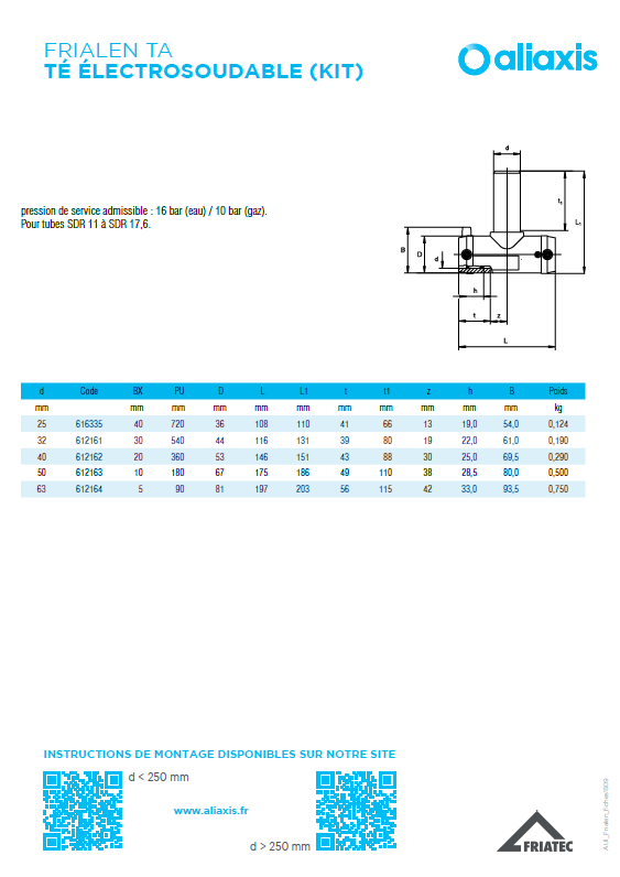 Frialen TA - Té électrosoudable (KIT)