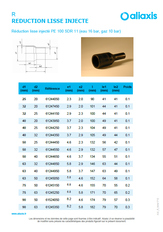 R - Réduction lisse injecte