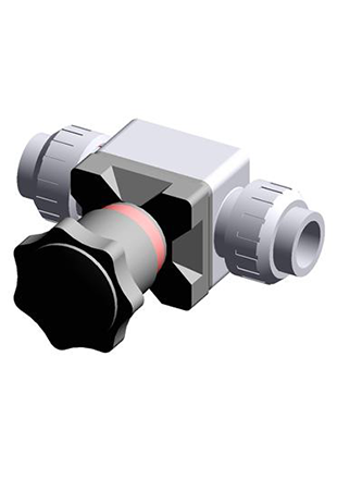 CMUIC | Compact diaphragm valve with female union ends for solvent welding, metric series
