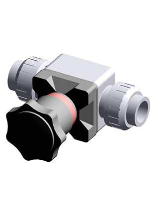 CMUIV | Compact diaphragm valve with female union ends for solvent welding, metric series