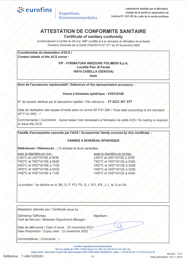 FIP 17 ACC NY 377 Vannes LKD TKD VKD VKR VXE exp 22 11 22