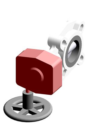 FKOCRM LUG ISO-DIN Gearbox operated Butterfly valve, version Lug ISO-DIN