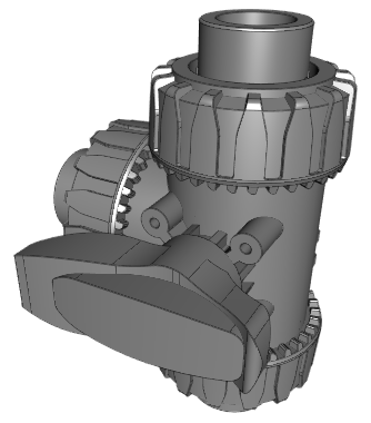 LKDIM | DUAL BLOCK® 3-way ball valve with female ends for socket welding, metric series. L-port ball