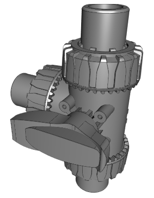 LKDJV | DUAL BLOCK® 3-way ball valve with female ends for solvent welding, JIS series LKDJV - L-port ball