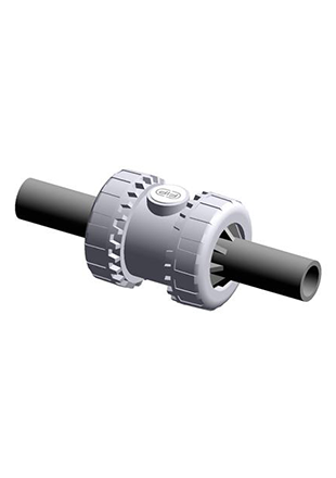 SSEBEV | Easyfit spring check valve with PE100 SDR 11 male end connectors for butt welding or electrofusion (CVDE)