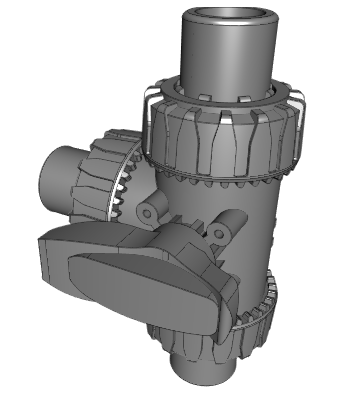 TKDJV DUAL BLOCK® 3-way ball valve with female ends for solvent welding, JIS series TKDJV - T-port ball
