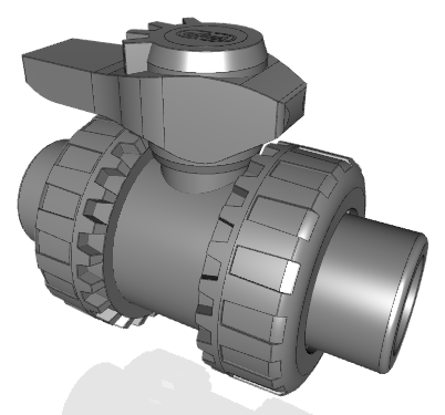 VEEAV | Easyfit 2-way ball valve with female ends for solvent welding, ASTM series