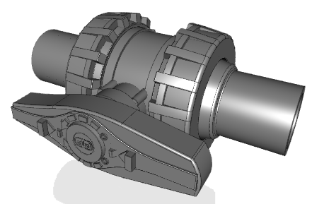 VEEBEV | Easyfit 2-way ball valve with PE100 SDR 11 male end connectors for butt welding or electrofusion (CVDE)
