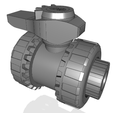 VEEIV | Easyfit 2-way ball valve with female ends for solvent welding, metric series