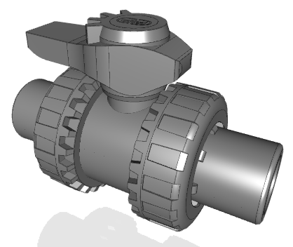 VEEJV | Easyfit 2-way ball valve with female ends for solvent welding, JIS series