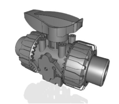 VKDAV | DUAL BLOCK® 2-way ball valve with female ends for solvent welding, ASTM series