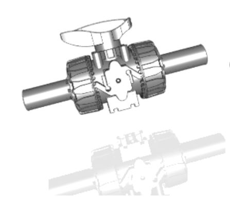 VKDBEV | DUAL BLOCK® 2-way ball valve with PE100 SDR 11 male end connectors for butt welding or electrofusion (CVDE)