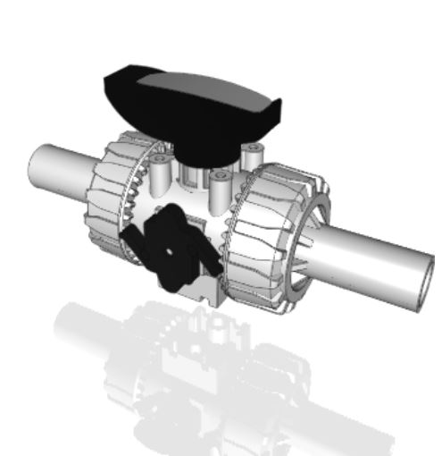 VKDBF | DUAL BLOCK® 2-way ball valve with long spigot male ends in PVDF for butt welding/ IR (CVDF)