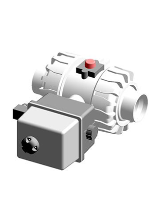 VKDBF/CE 90-240 V AC | Electrically actuated DUAL BLOCK® ball valve with PP-H SDR 11 metric long spigot ends (CVDM) for welding and electric actuator multivolt 90-240 V AC 50-60 Hz