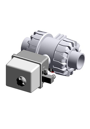 VKDDV/CE 90-240 V AC | Electrically actuated DUAL BLOCK® ball valve with metric plain spigot ends for solvent welding and electric actuator multivolt 90-240 V AC 50-60 Hz