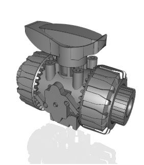 VKDIC | DUAL BLOCK® 2-way ball valve with female ends for solvent welding, metric series