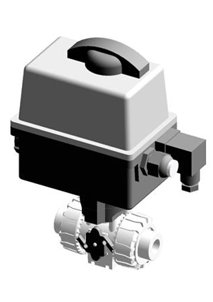 VKDIF/CE 90-240 V AC | Electrically actuated DUAL BLOCK® ball valve with metric plain socket ends for socket welding and electric actuator multivolt 90-240 V AC 50-60 Hz