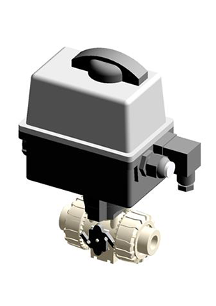VKDIM/CE 90-240 V AC | Electrically actuated DUAL BLOCK® ball valve with metric plain socket ends for socket welding and electric actuator multivolt 90-240 V AC 50-60 Hz