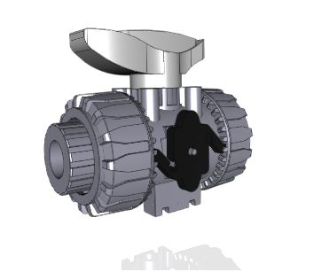 VKDIV | DUAL BLOCK® 2-way ball valve with female ends for solvent welding, metric series