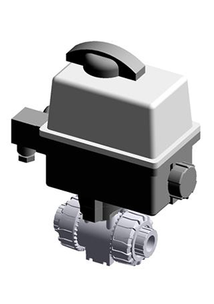 VKDLV/CE 24 V AC/DC | Electrically actuated DUAL BLOCK® ball valve with BS plain socket ends for solvent welding and electric actuator 24 V AC/DC