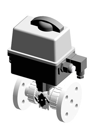 VKDOF/CE 90-240 V AC | Electrically actuated DUAL BLOCK® ball valve with with DIN 2501 - EN 1092 fixed flanges, face to face according to EN 558-1 and electric actuator multivolt 90-240 V AC 50-60 Hz