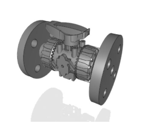 VKDOM | DUAL BLOCK® 2-way ball valve with fixed flanges, drilled EN/ISO/DIN PN 10/16. Face to face according to EN 558-1