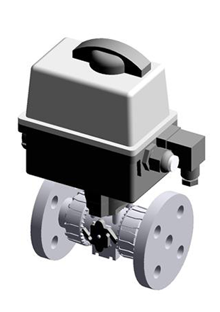 VKDOV/CE 24 V AC/DC | Electrically actuated DUAL BLOCK® ball valve with DIN 2501 - EN 1092 fixed flanges face to face according to EN 558-1 and electric actuator 24 V AC/DC