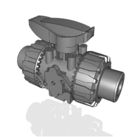 VKRAV | DUAL BLOCK® regulating ball valve with female ends for solvent welding, ASTM series