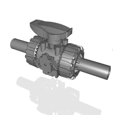 VKRBEV | Dual Block® regulating ball valve with PE100 SDR 11 male end connectors for butt welding or electrofusion (CVDE)