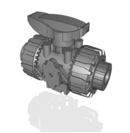 VKRIV | DUAL BLOCK® regulating ball valve with female ends for solvent welding, metric series