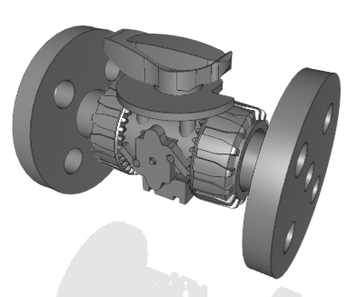 VKROAF | DUAL BLOCK® regulating ball valve with ANSI B16.5 cl.150 FF fixed flange bore