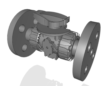 VKROAM | DUAL BLOCK® regulating ball valve with ANSI B16.5 cl.150 FF fixed flange bore