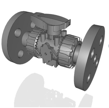 VKROAV | DUAL BLOCK® regulating ball valve with ANSI B16.5 cl.150#FF fixed flange