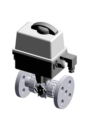 VKROAV/CE 24 V AC/DC 4-20 mA | Electrically actuated DUAL BLOCK® regulating ball valve with ANSI B16.5 cl.150 fixed flanges and modulating electric actuator 24 V AC/DC