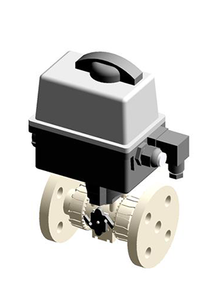 VKROM/CE 24 V AC/DC 4-20 mA | Electrically actuated DUAL BLOCK® regulating ball valve with DIN 2501 - EN 1092 fixed flanges, face to face according to EN 558-1 and modulating electric actuator 24 V AC/ DC