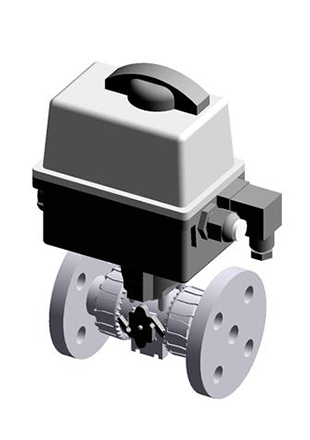 VKROV/CE 24 V AC/DC 4-20 mA | Electrically actuated DUAL BLOCK® regulating ball valve with EN/ISO/DIN PN10/16 fixed flanges face to face according to EN 558-1 and modulating electric actuator 24 V AC/ DC