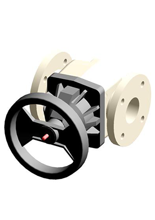 VMOAM | Diaphragm valve with flanged monolithic body, drilled ANSI B16.5 cl. 150 #FF