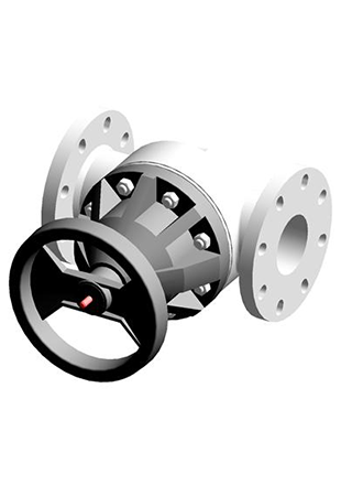 VMOC | Diaphragm valve with flanged monolithic body, drilled PN10/16. Face to face according to EN 558-1