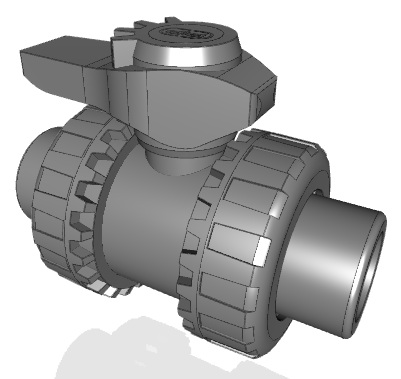 VXEAV | Easyfit 2-way ball valve with female ends for solvent welding, ASTM series