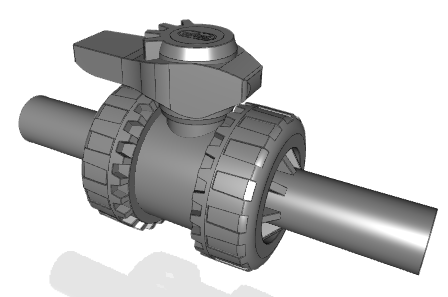 VXEBEV | Easyfit 2-way ball valve with PE100 SDR 11 male end connectors for butt welding or electrofusion (CVDE)