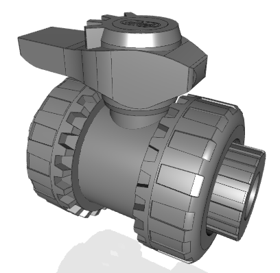 VXEIV | Easyfit 2-way ball valve with female ends for solvent welding, metric series