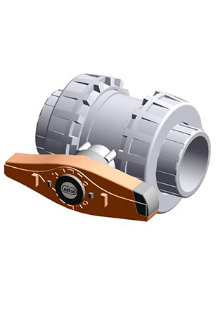 VXEIV | Easyfit 2-way ball valve with female ends for solvent welding, metric series