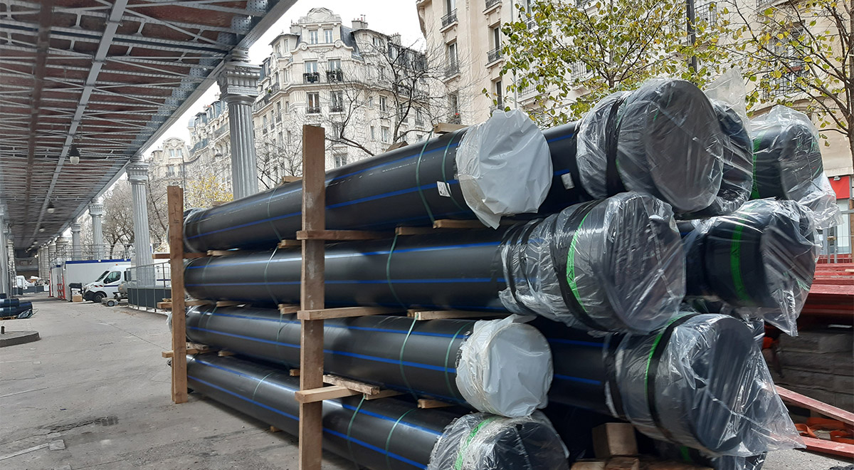 chantier Paris tubes PEHD